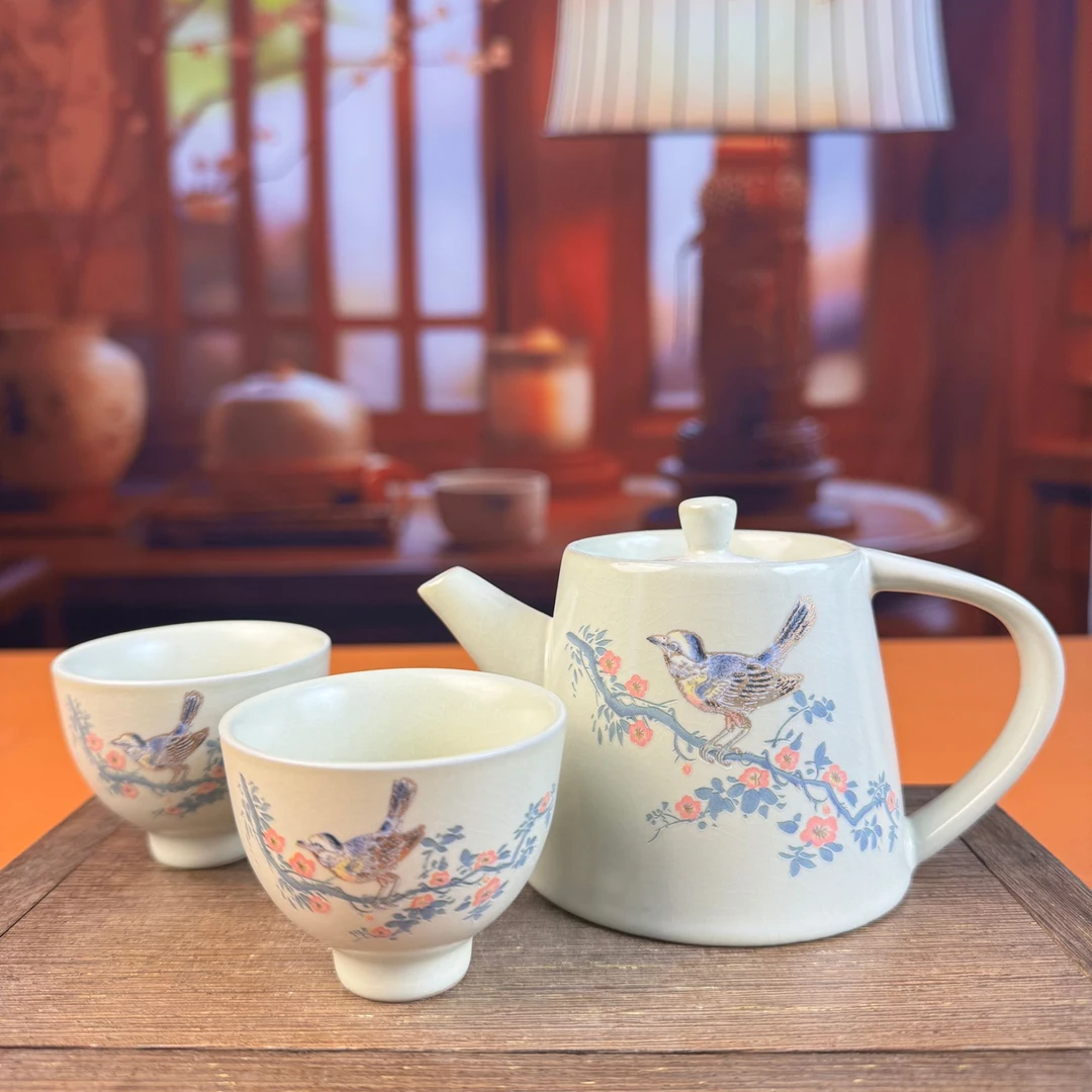 【闪购商品】汝窑喜上眉梢一壶+两杯