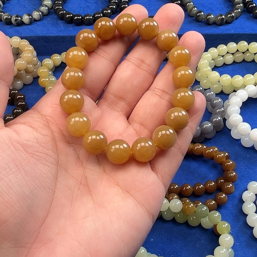 和田玉未镶嵌手链金山黄金糖