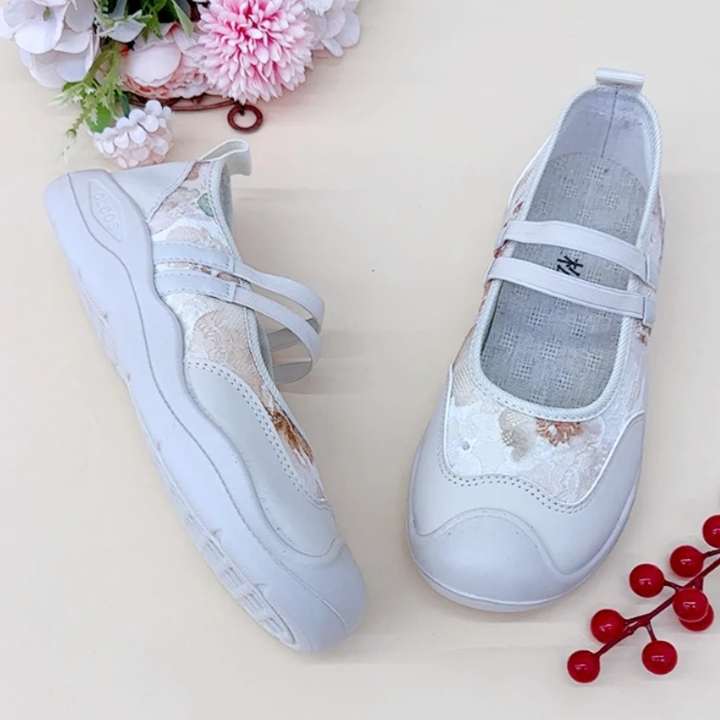 运动玛丽珍鞋女鞋夏季新款透气女单鞋简约浅口妈妈鞋软底防滑健步