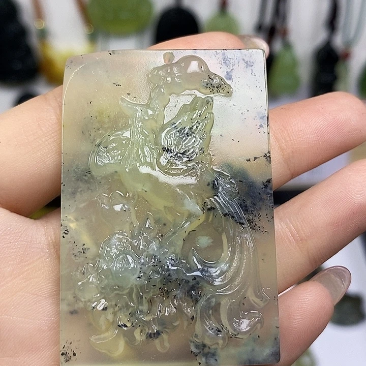 蛇纹石玉合金颈饰20