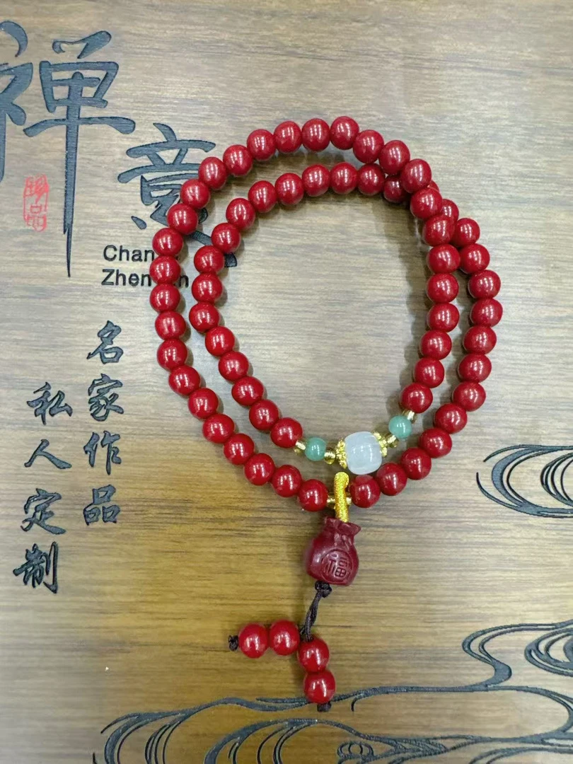 含辰砂工艺品4003精选时尚双圈福袋手串无礼盒
