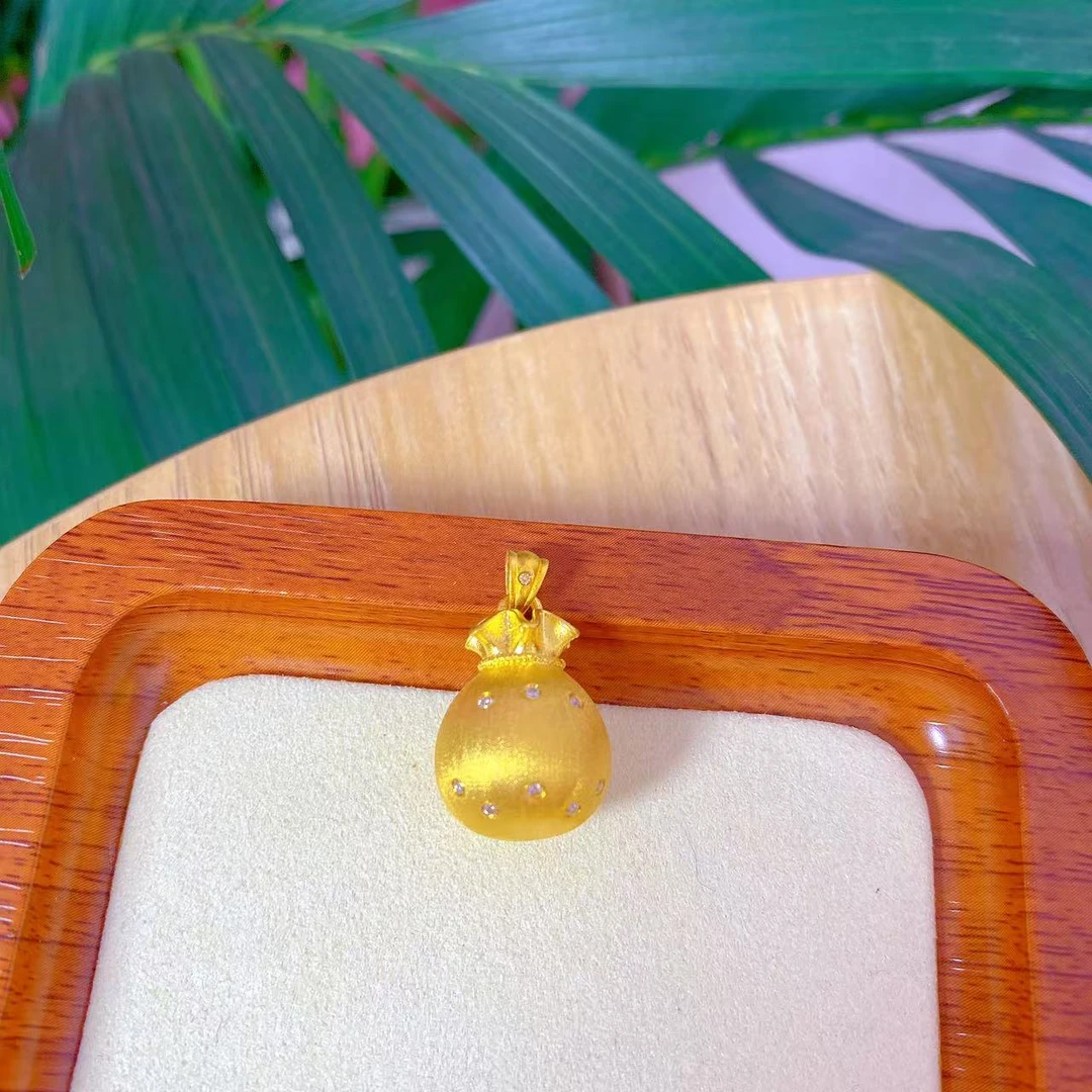 足金999  简约百搭缤纷福袋吊坠