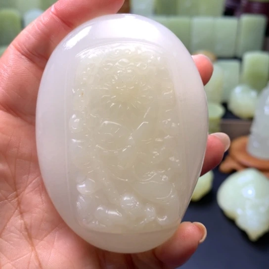 石材方解石手把件