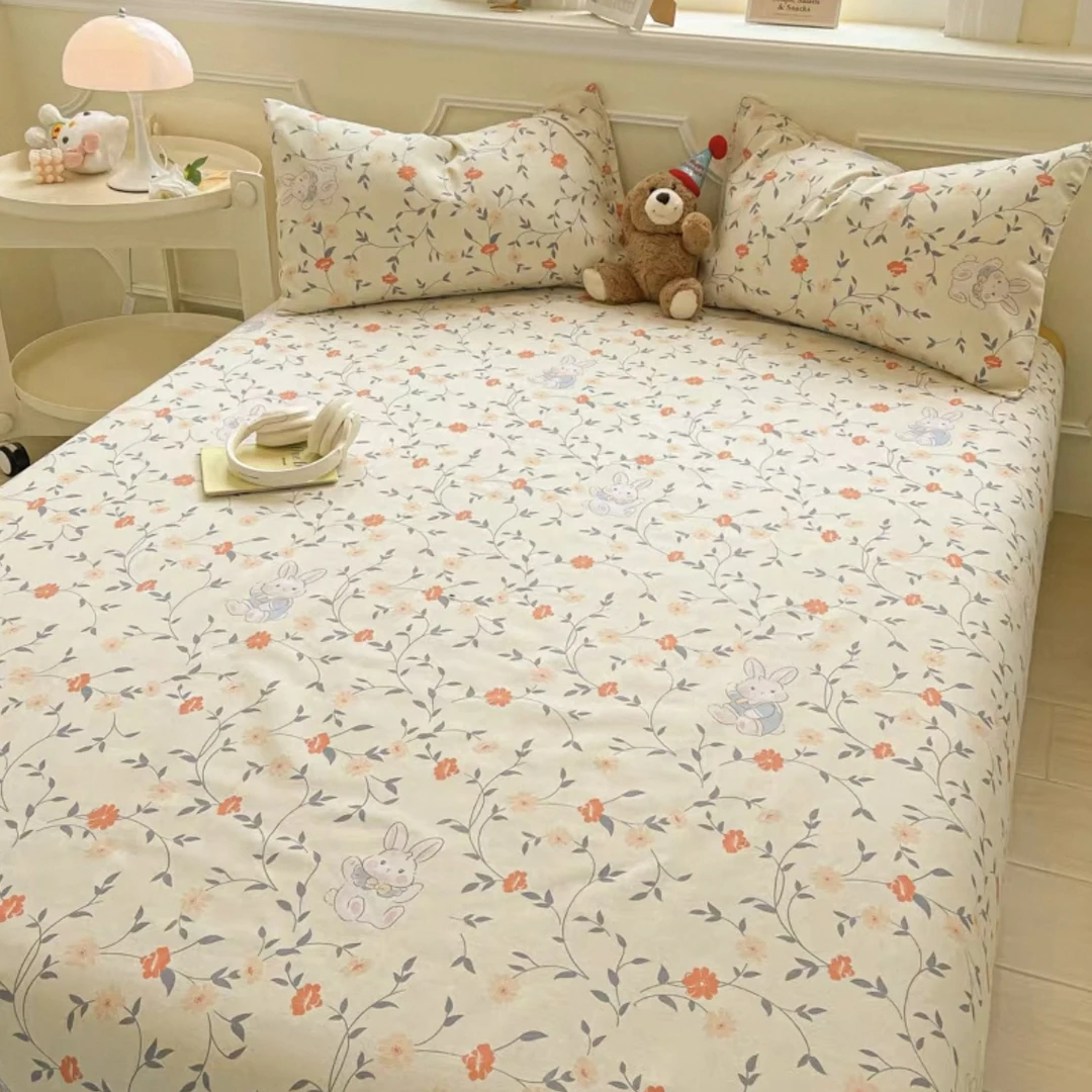 【直播专享】原棉细纱老粗布三件套软透气舒爽亲肤四季通用镂空花边