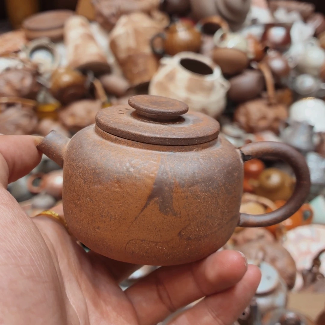 柴烧老岩泥手工茶壶器皿