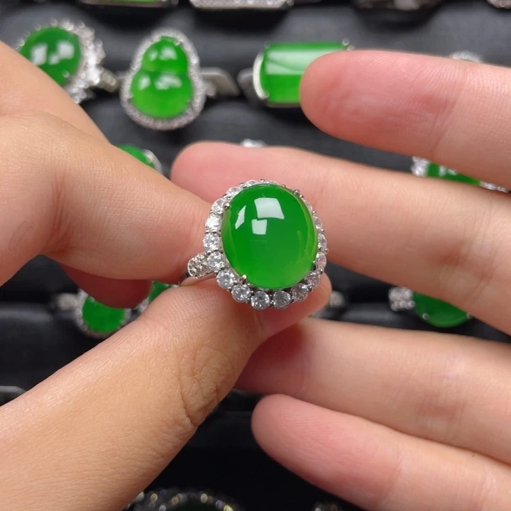 银S925镶嵌戒指翡翠