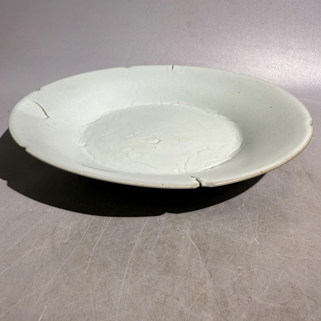 汝窑葵口洗，口直径20cm，高3.2cm，老汝瓷，旧藏，喜欢的来陶瓷复古