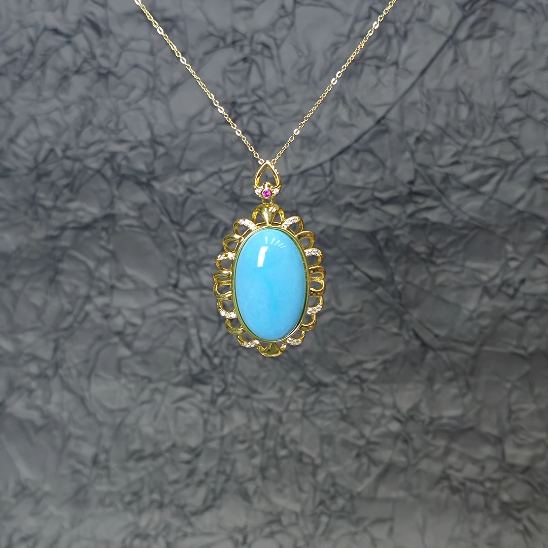 高定珠宝设计款复古风云盖寺美人玛瑙镂空吊坠-y2213-赠链lz003