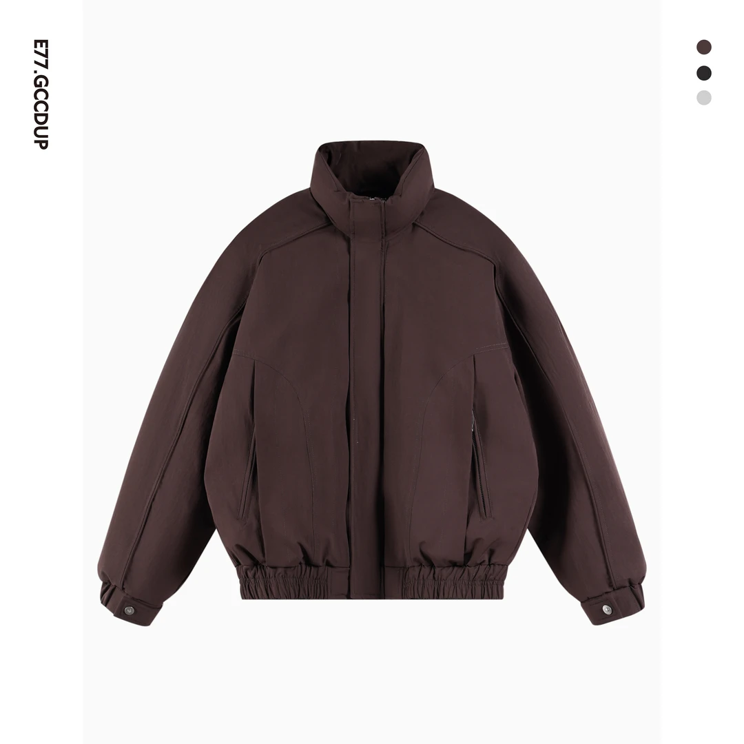 GCCDUPE77『拥暖仓』美式短款插肩立领 90白鸭绒保暖夹克羽绒服