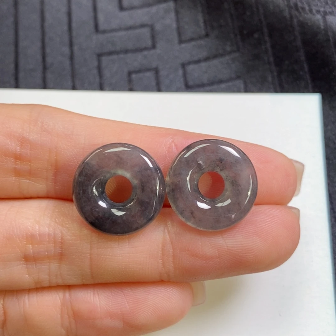 翡翠未镶嵌耳饰冰乌鸡甜甜圈