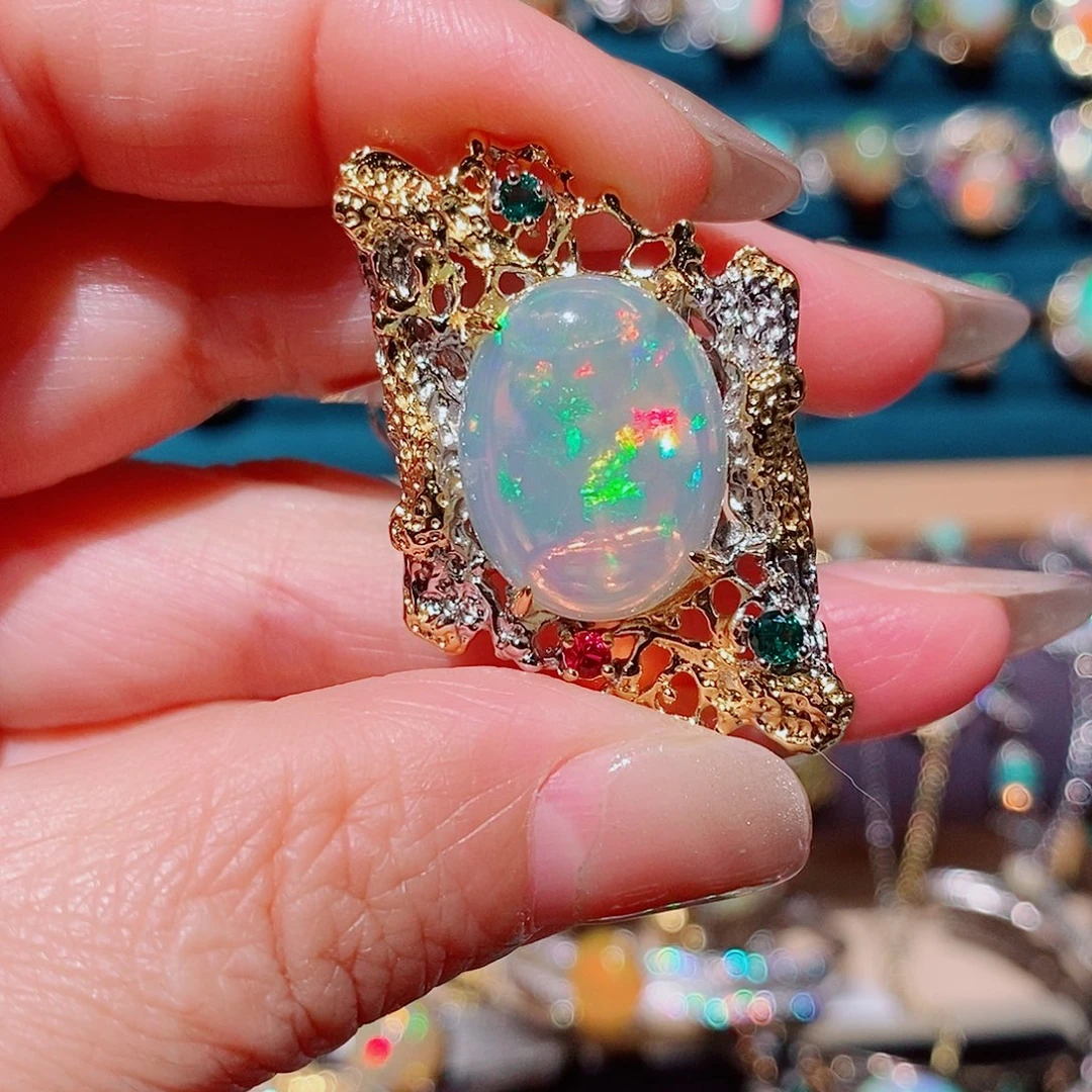 欧泊银S925镶嵌戒指