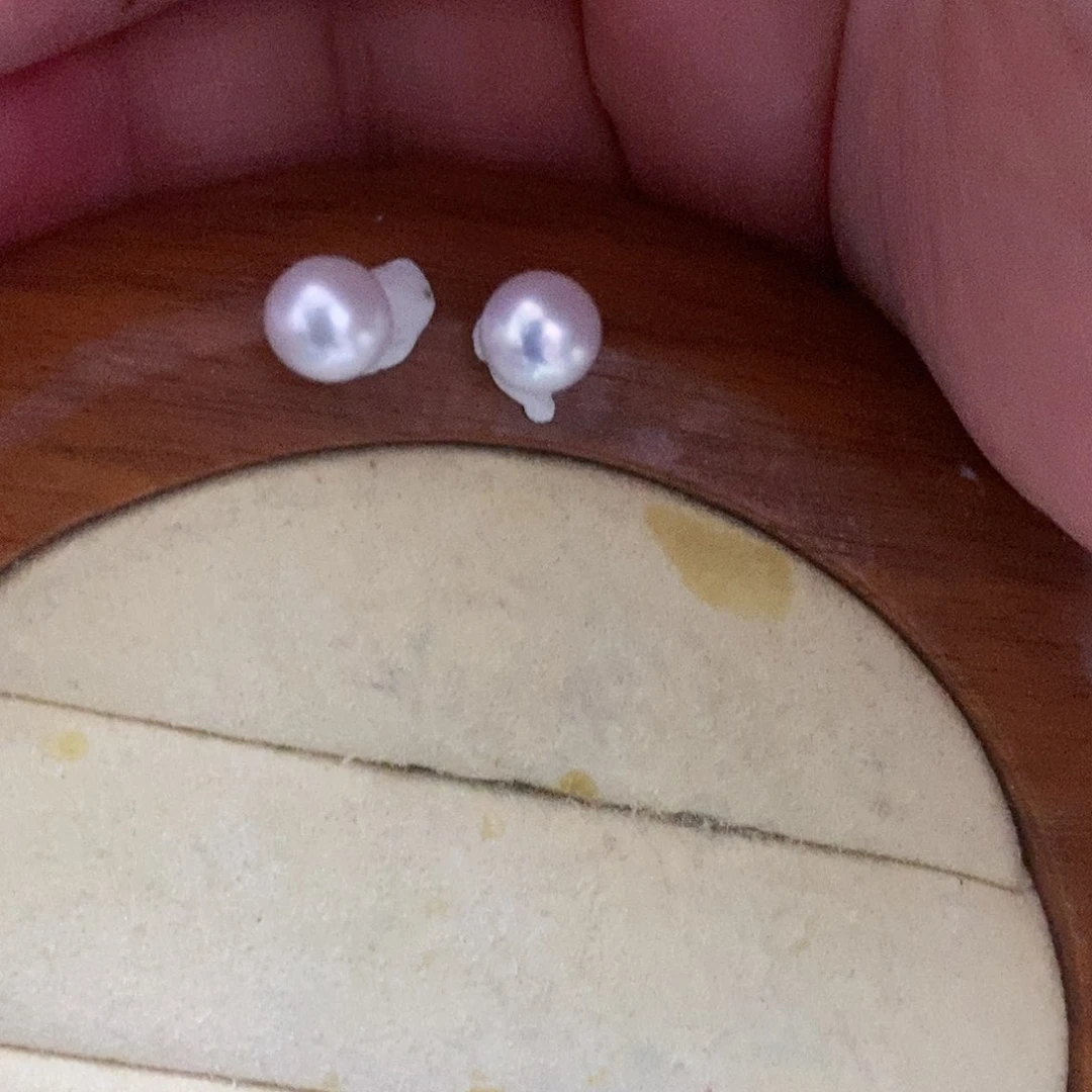 银S925镶嵌耳饰淡水珍珠