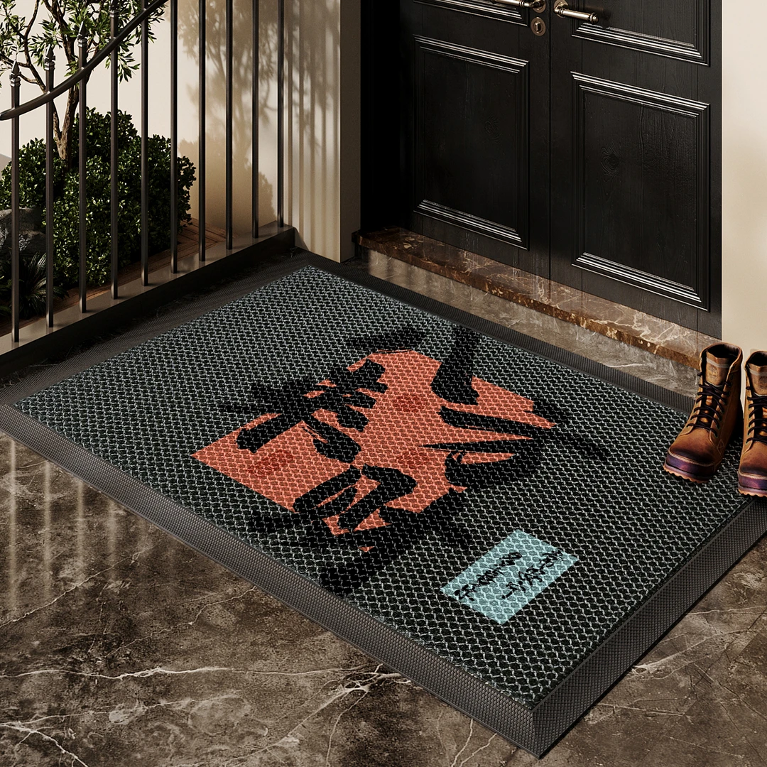 弹力丝入户门地垫玄关大门口进门脚垫灰色防滑除尘耐脏耐磨刮泥毯