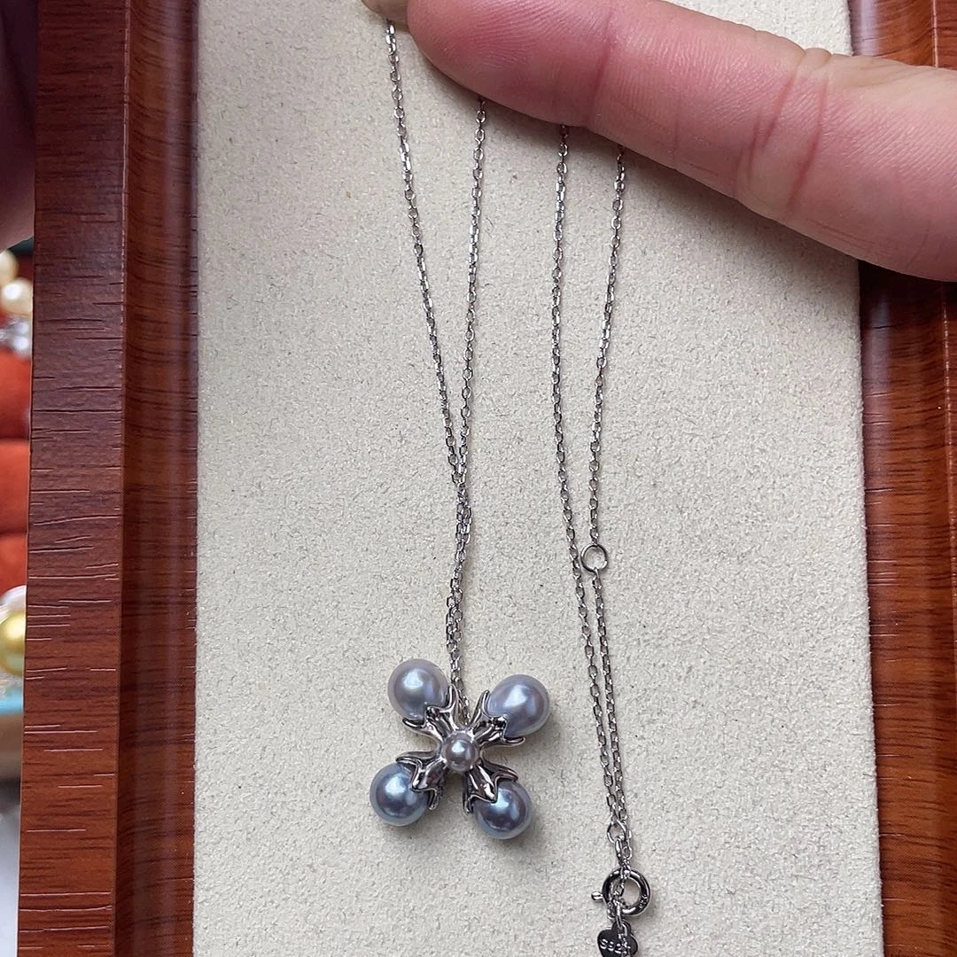 银S925镶嵌颈饰海水珍珠