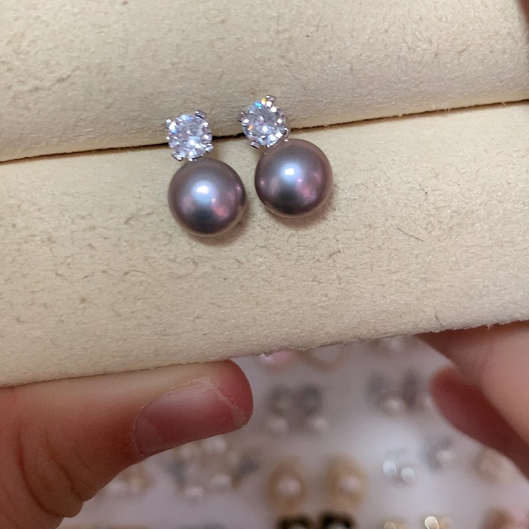 淡水珍珠耳饰合金