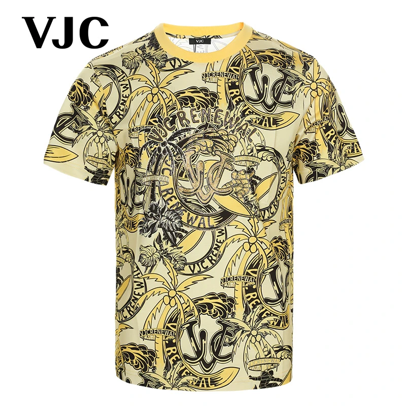 VJC/威杰思【专柜同款】2025时尚短袖男装新款针织T恤衫潮D25BA1729