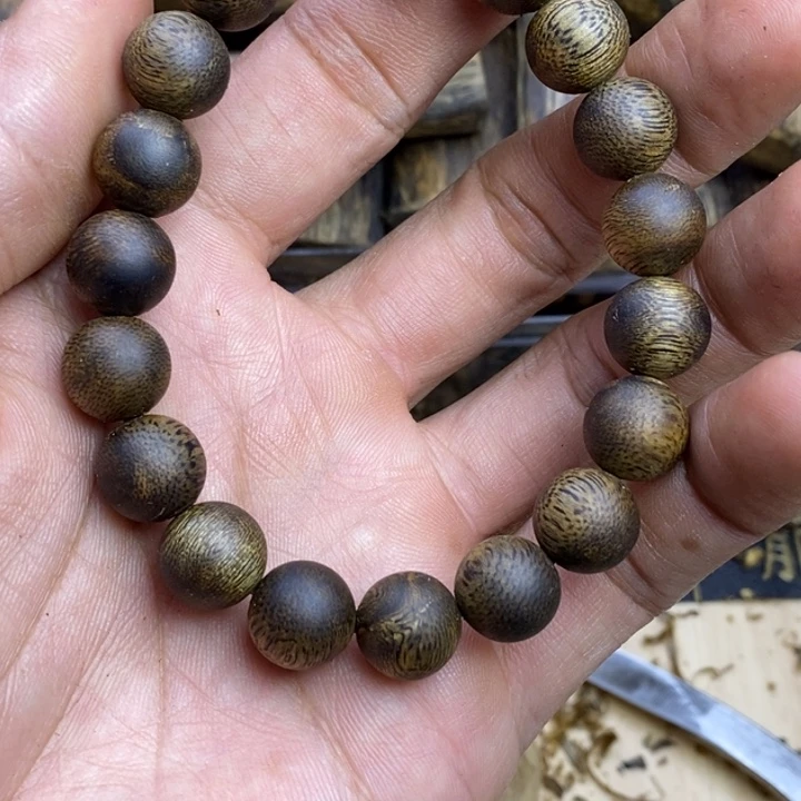 ****莫沉香沉香碎屑棋楠沉香11mm圆珠克重12克