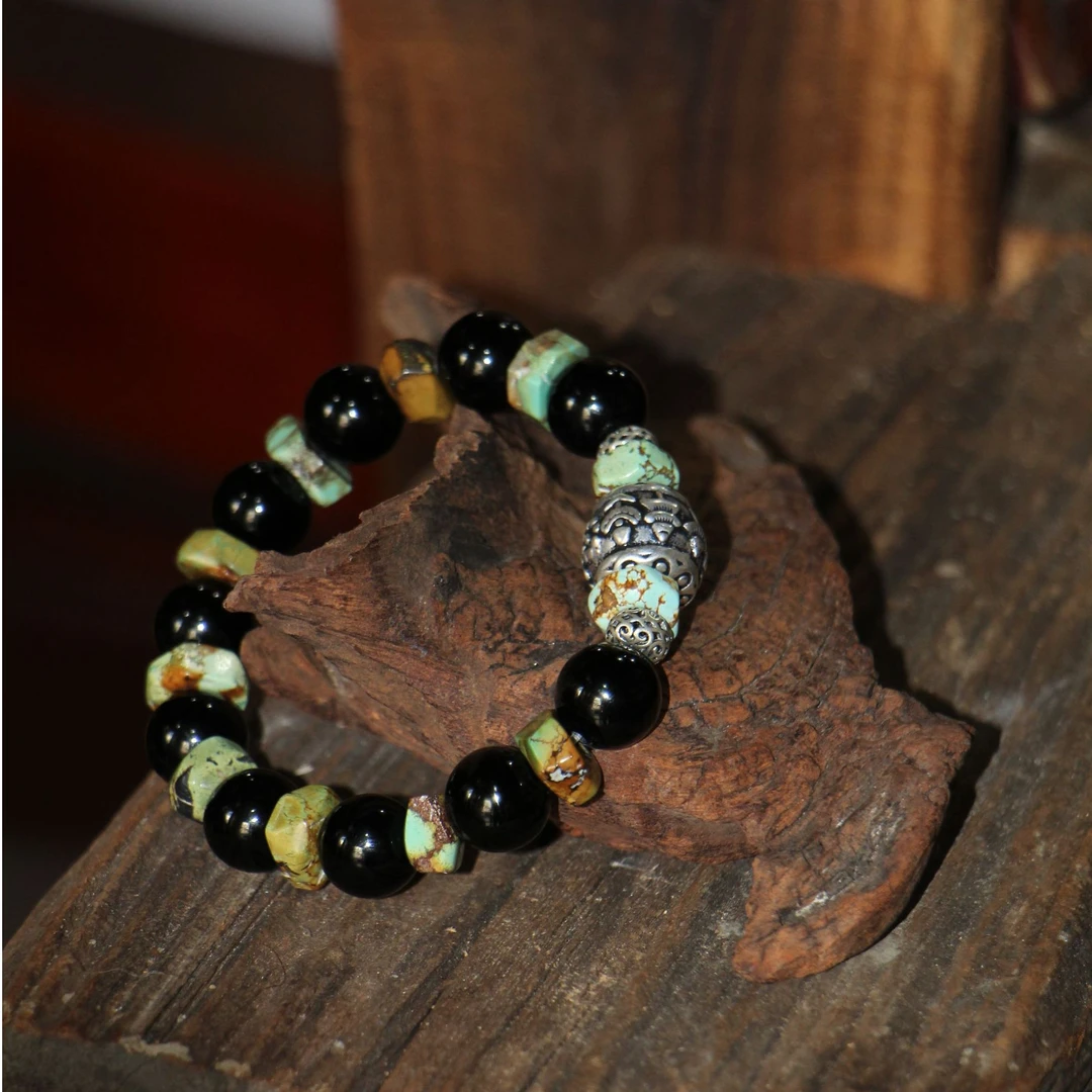 合金手链 【遇吉】八吉祥主珠配湖北十堰松手串原创单品