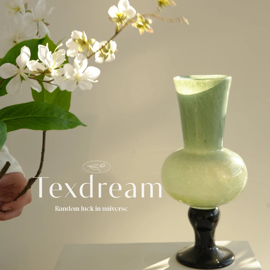 【鱼太太专属】TEXDREAM碧连天高脚花瓶中古琉璃法式ins花器插花氛围感