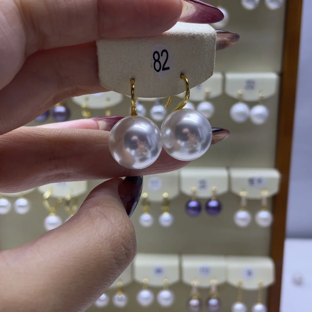 淡水珍珠耳饰银S925镶嵌