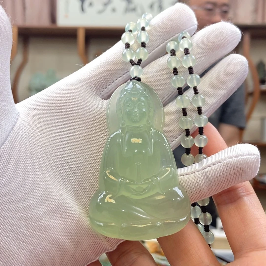 蛇纹石玉未镶嵌吊坠观音
