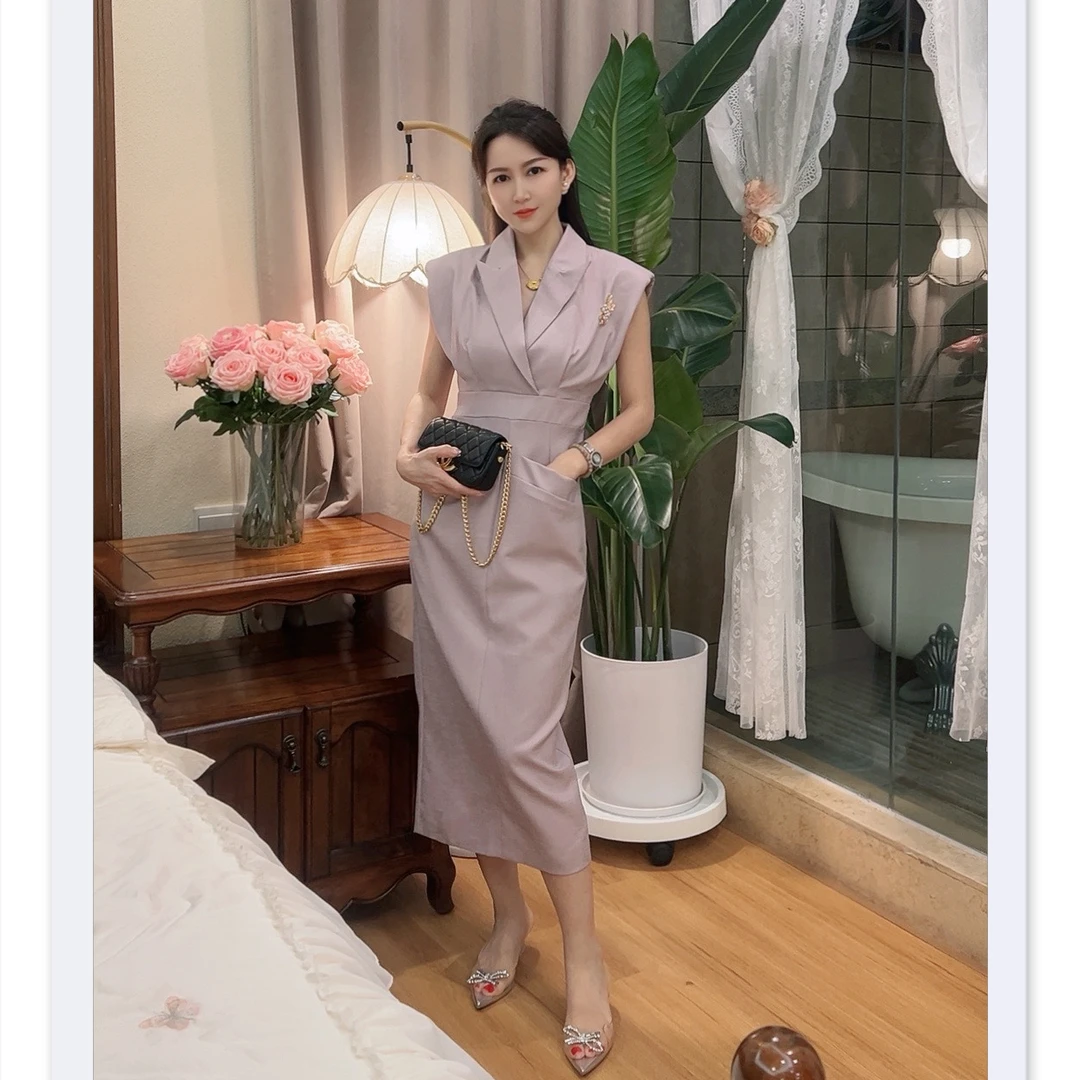 【安妮老板】女装连衣裙显瘦气质时尚法式收腰轻奢名媛复古30841