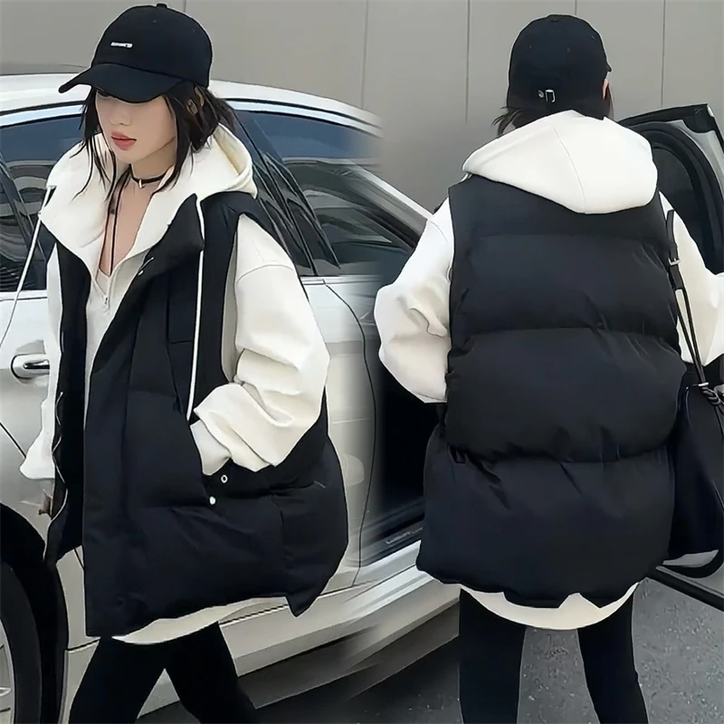 2025秋冬新款羽绒马甲女款外穿时尚坎肩背心宽松加厚保暖马夹外套