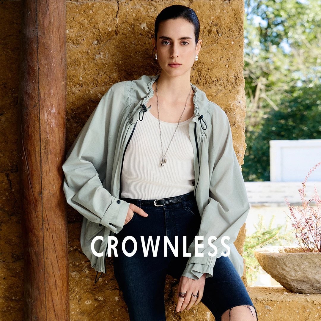 CROWNLESS未冕INS风雾光微绉功能性面料造型感花苞立领运动外套女