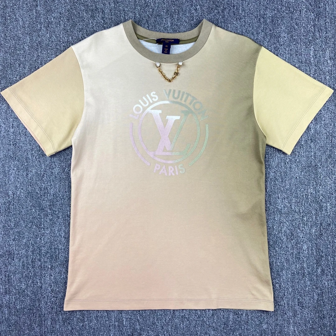 99新 LouisVuitton/路易威登 2508145/XS码/LOGO印花渐变圆领短袖