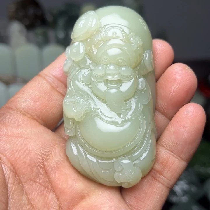 和田玉未镶嵌挂件寒**月