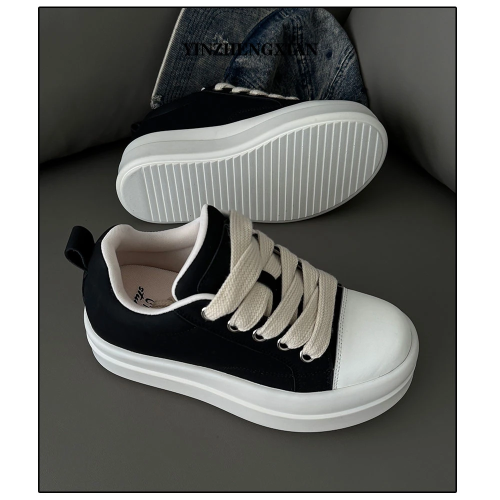 尹政贤小众原创设计款翘头内增高8cm厚底板鞋男百搭时尚休闲鞋女