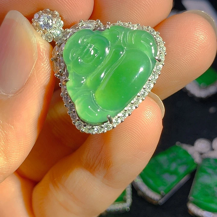 翡翠银S925镶嵌颈饰