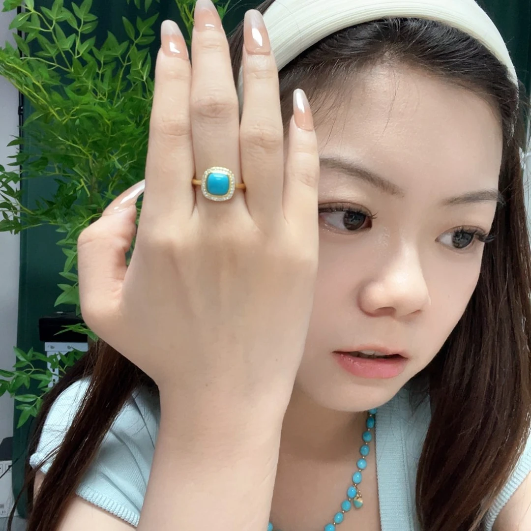 绿松石未镶嵌戒指发货一件