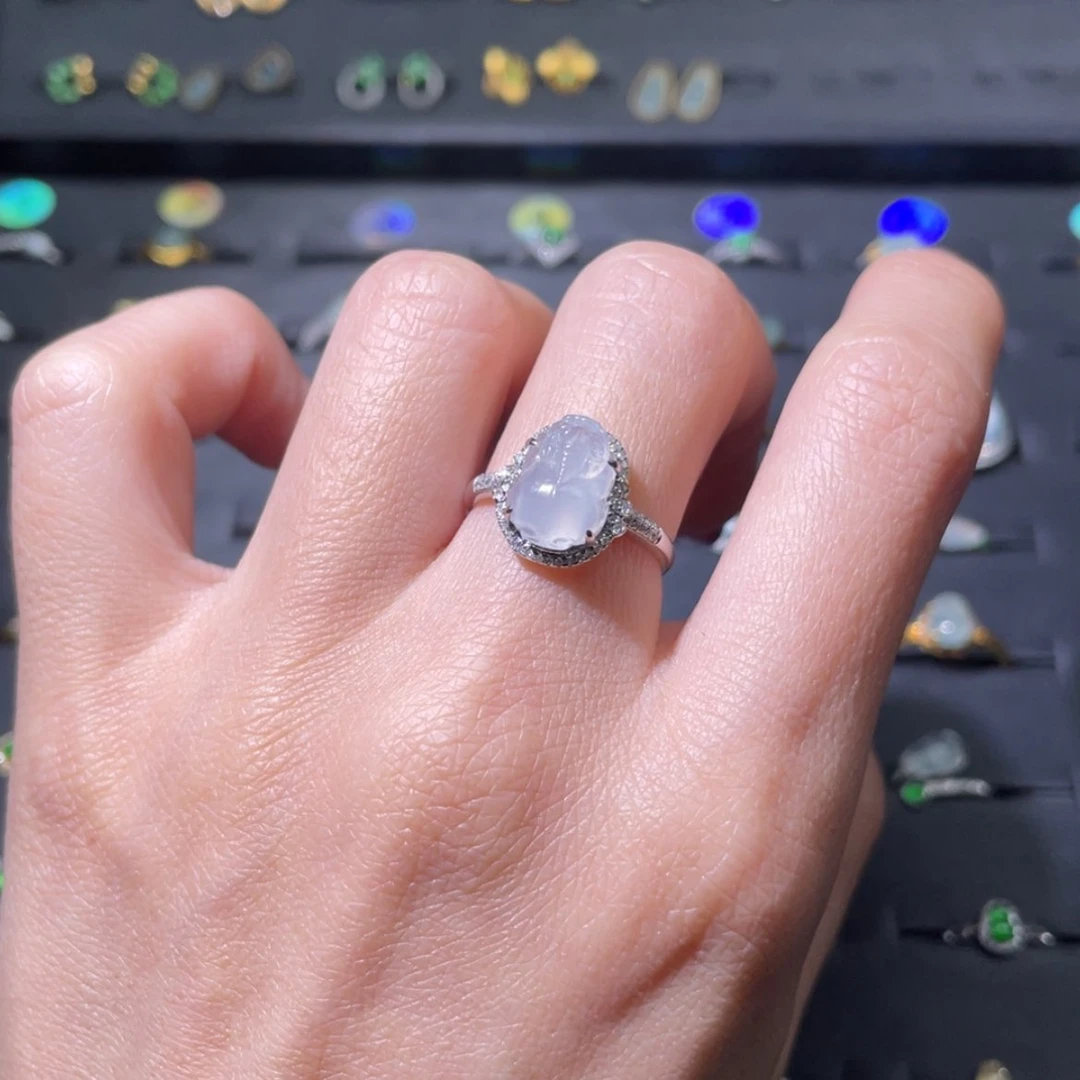 【闪购商品】翡翠戒指18K金镶嵌戒指