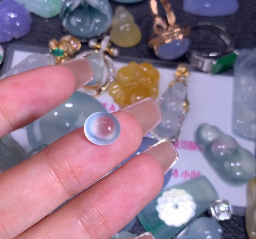 A货玻璃种小蛋面起杠起光适合镶嵌616