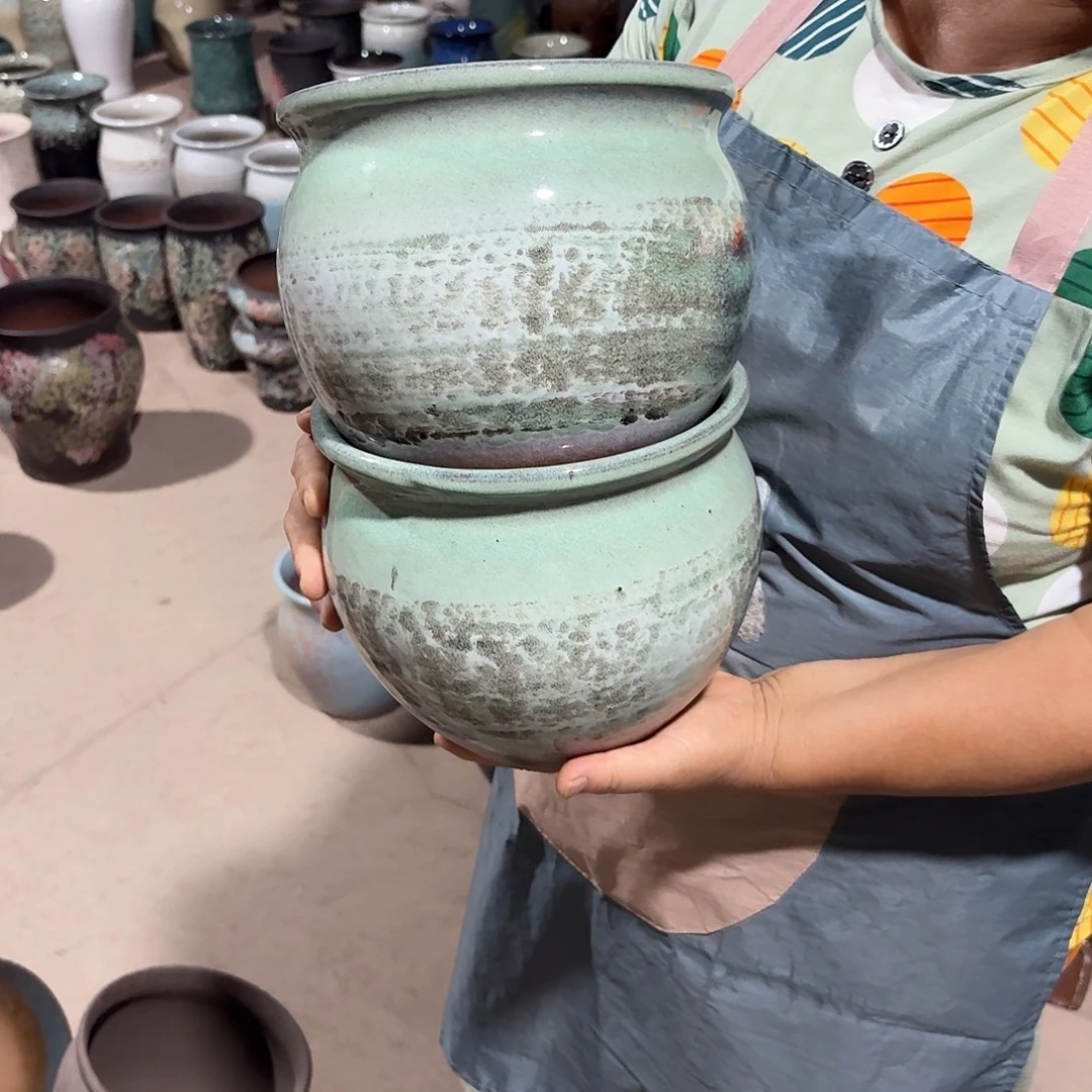 紫砂花盆口20高17