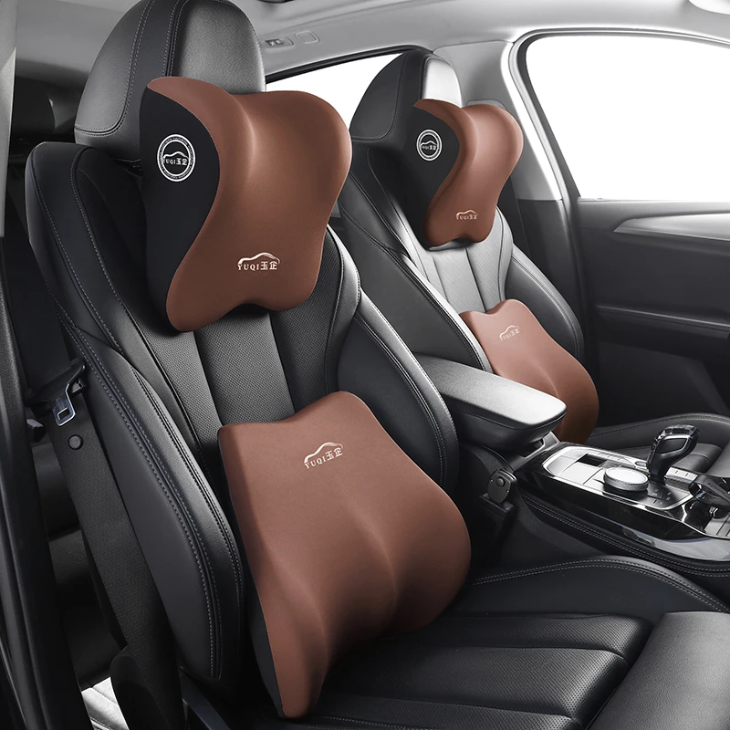 汽车头枕腰垫护腰靠枕车载座椅颈枕舒适透气腰靠靠垫