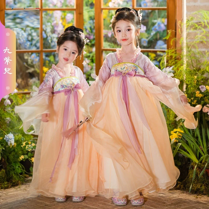 女童汉服春装古风2025新款连衣裙超仙襦裙小女孩中国风春季唐装夏