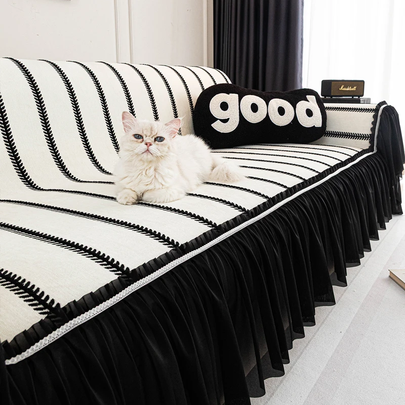 花柳雪尼尔沙发巾沙发套罩四季清新一整张全盖防滑