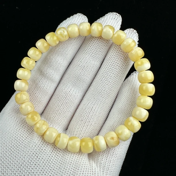 R2356天然原矿蜜蜡手串7.5x6mm 7.4克支持复检假一赔四