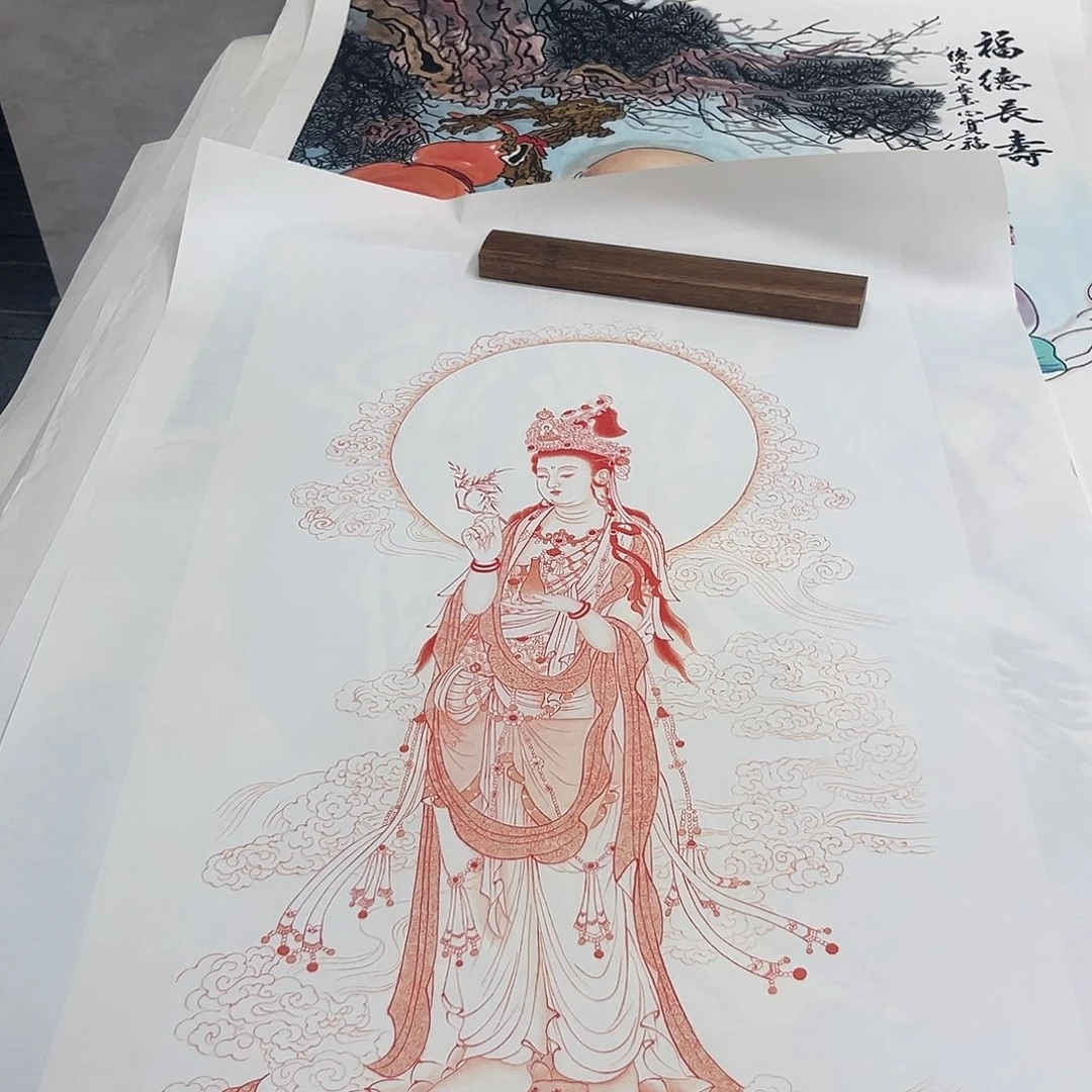 国画萌*朱砂观音菩萨11