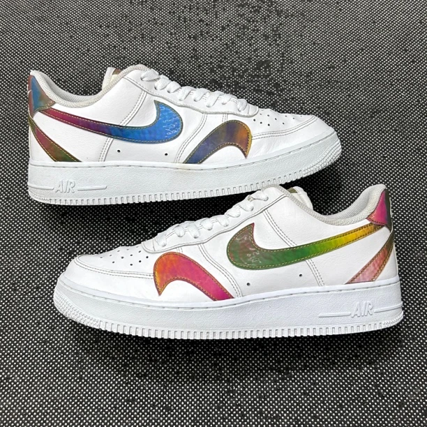 90新 NIKE/耐克 42.5码 af1 错钩 鞋头翘皮 内侧瑕疵 复古板鞋