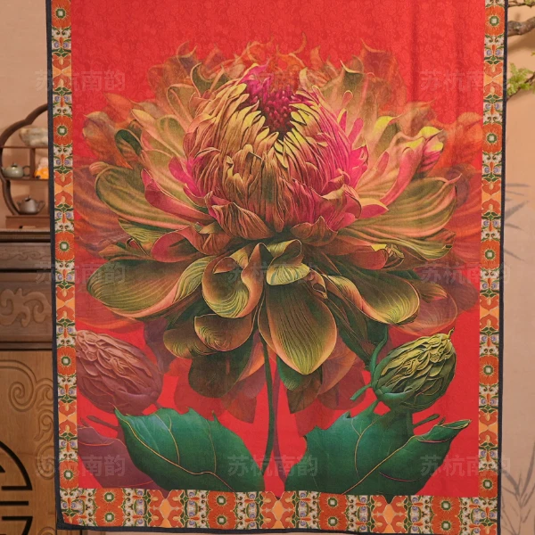 【D31-106雍容华贵】180*70双面丝巾夏季桑蚕丝古风礼物中式披肩