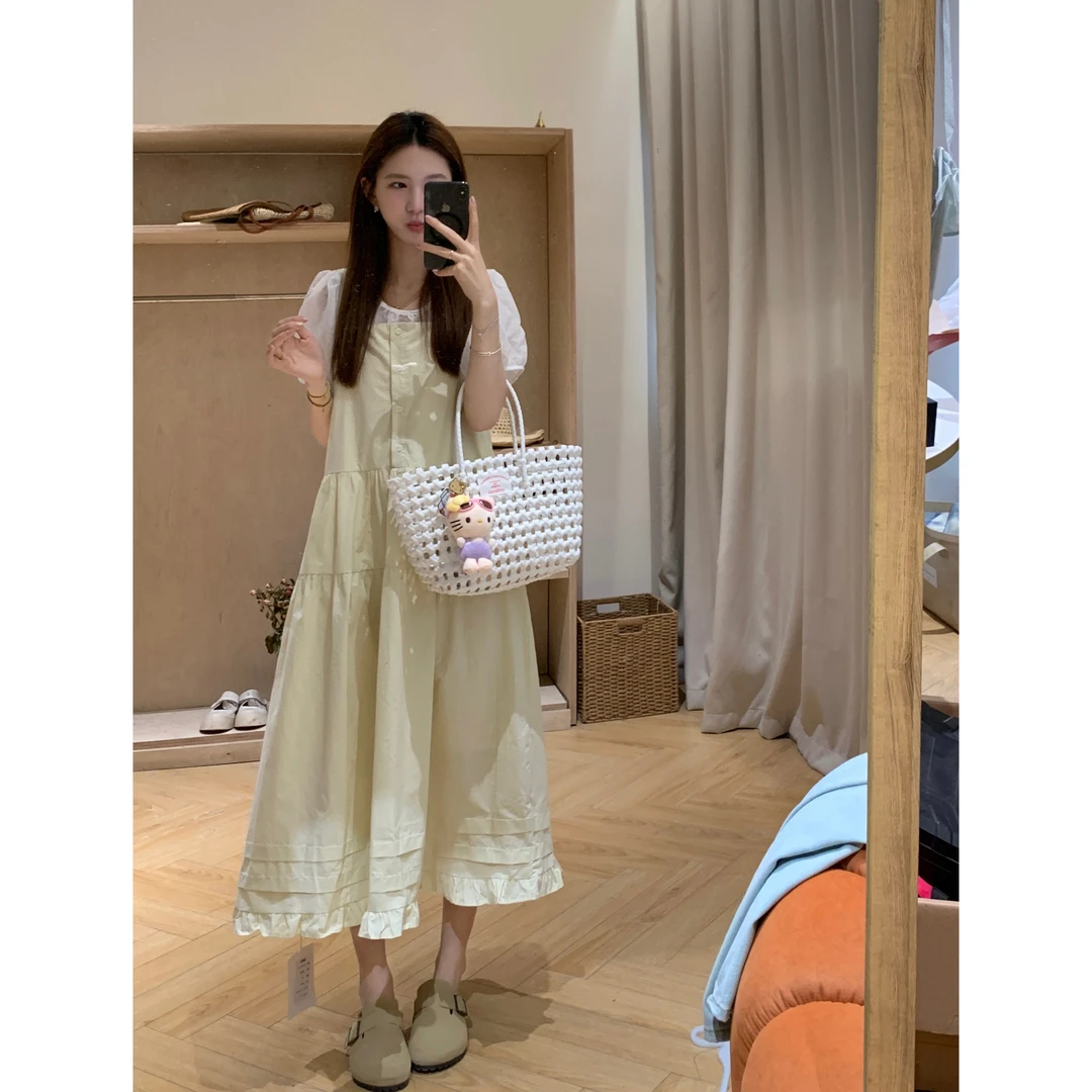 [YS] 韩系学院风花边吊带裙（单独裙子）~ 1110