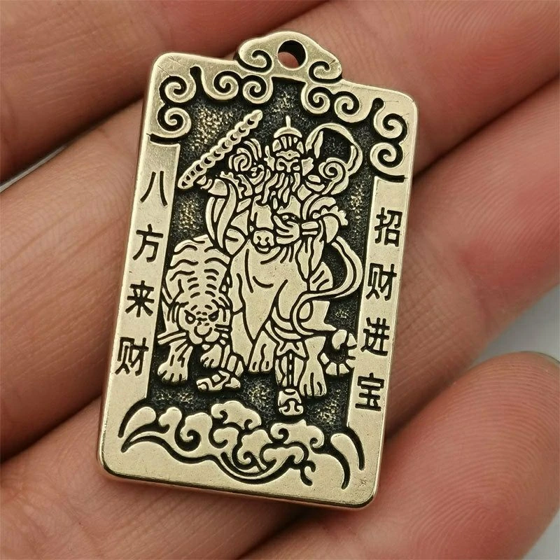 老师推荐 将军牌 纯黄铜钥匙扣车载挂件手机壳包包挂件摆件挂牌