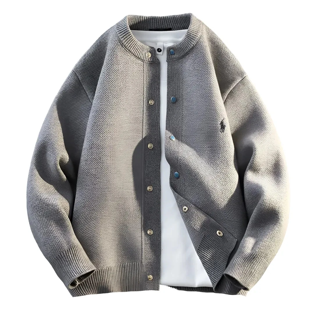 针织毛衣开衫外套男士2025秋季新款时尚宽松百搭休闲纯色开衫上衣