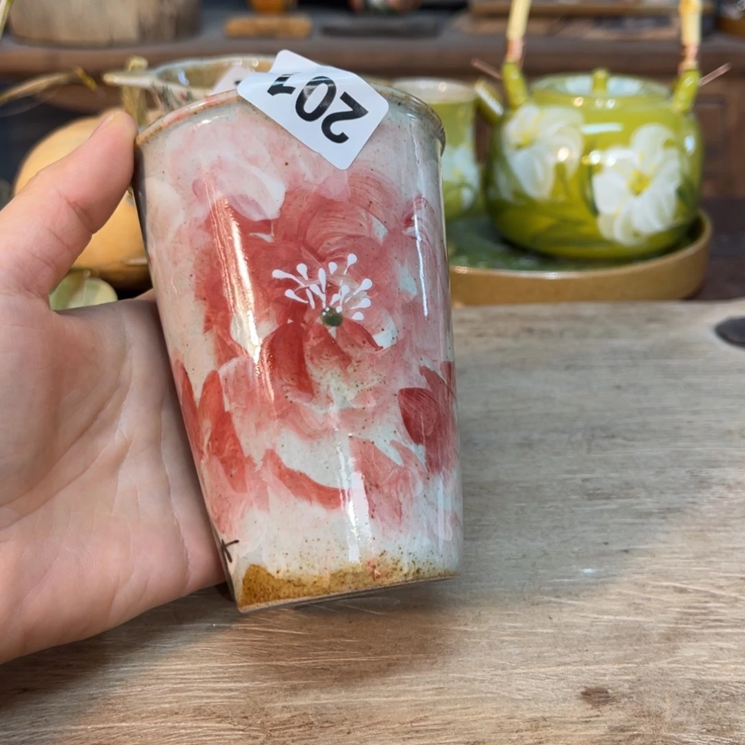 壶素浅陶瓷手工手绘