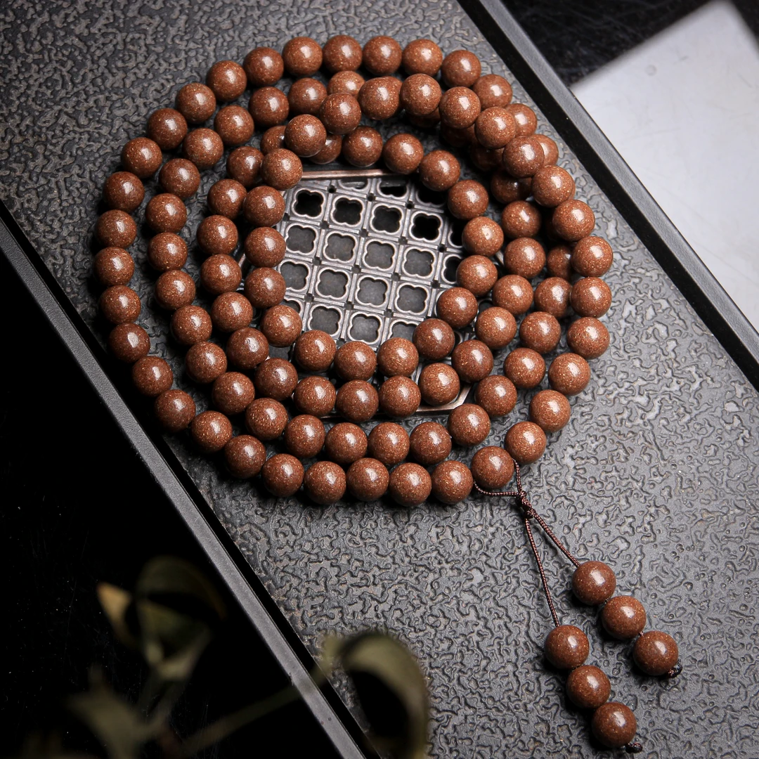 长白山ye山参养元方8*108颗多圈手串HX0230 天然草本古法炮制泥塑