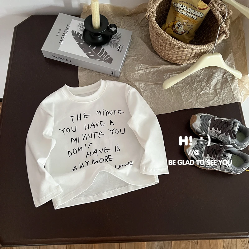 现货【百分百棉】郝叔童品秋季新款洋气2025百搭男童圆领T恤HL5304