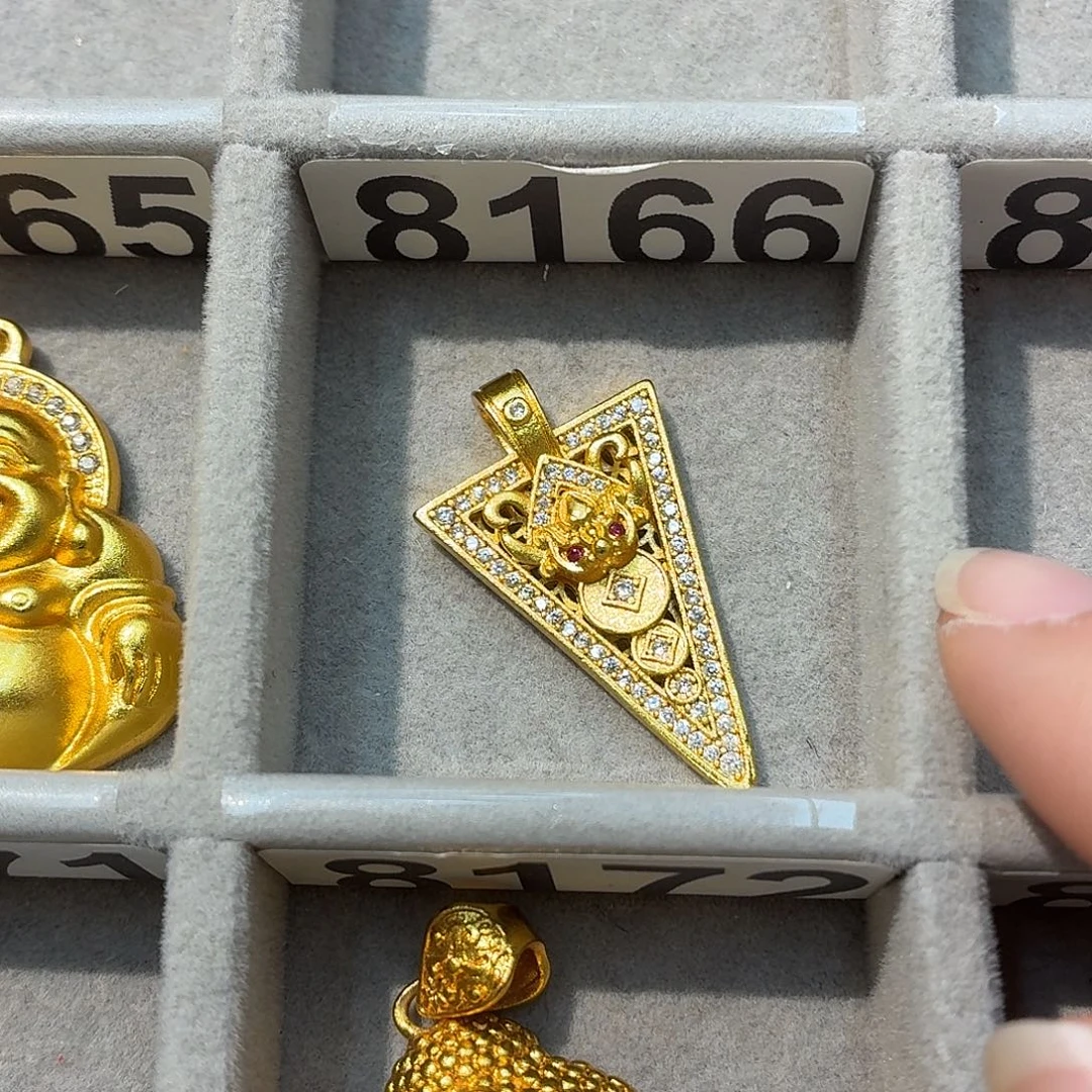 铜合金8166强保色发 1 个壹笔壹吊坠